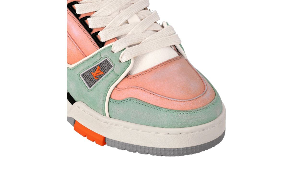 LOUIS VUITTON Trainer Low Top Skateboard Shoes 'Pink Green Black'