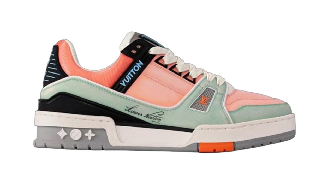 LOUIS VUITTON Trainer Low Top Skateboard Shoes 'Pink Green Black'