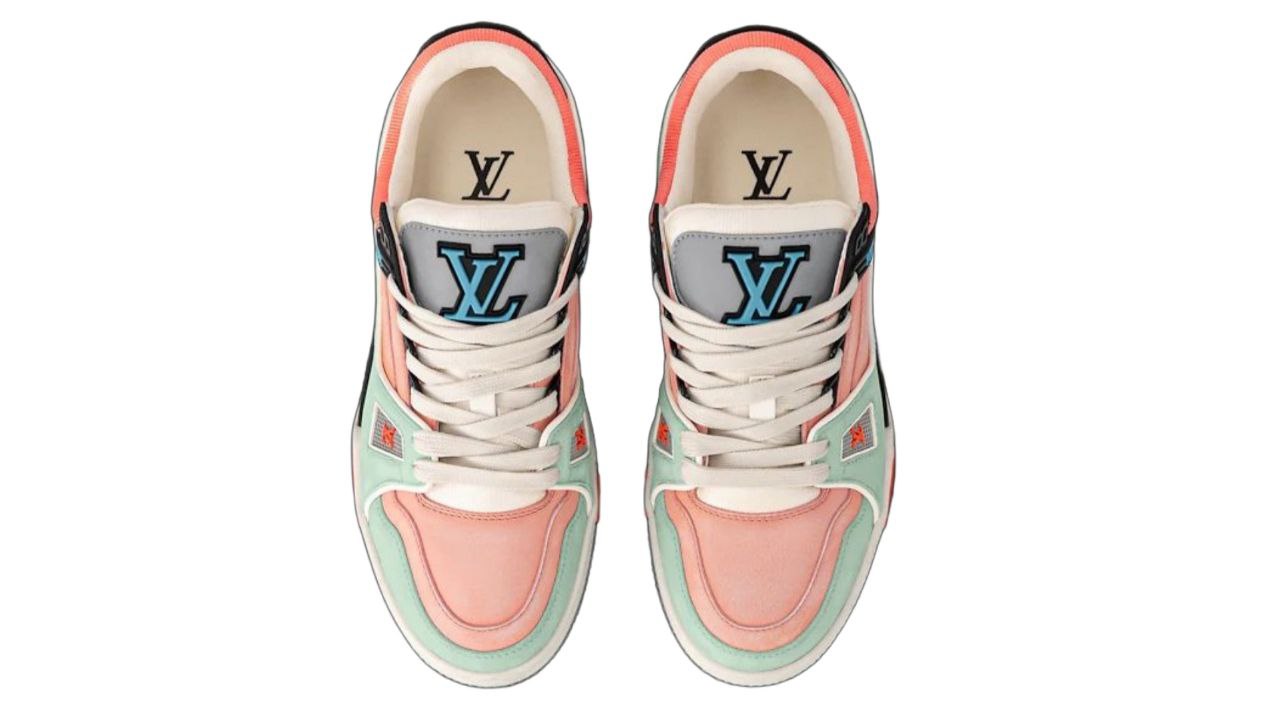 LOUIS VUITTON Trainer Low Top Skateboard Shoes 'Pink Green Black'