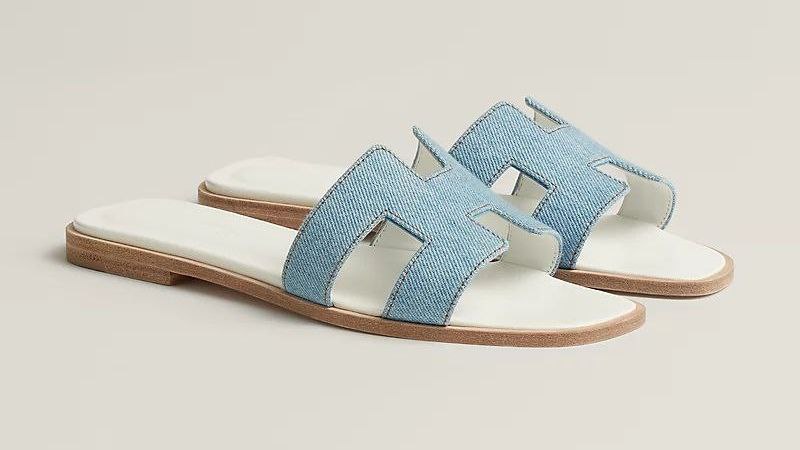 Hermès Oran sandal 'bleu clair'