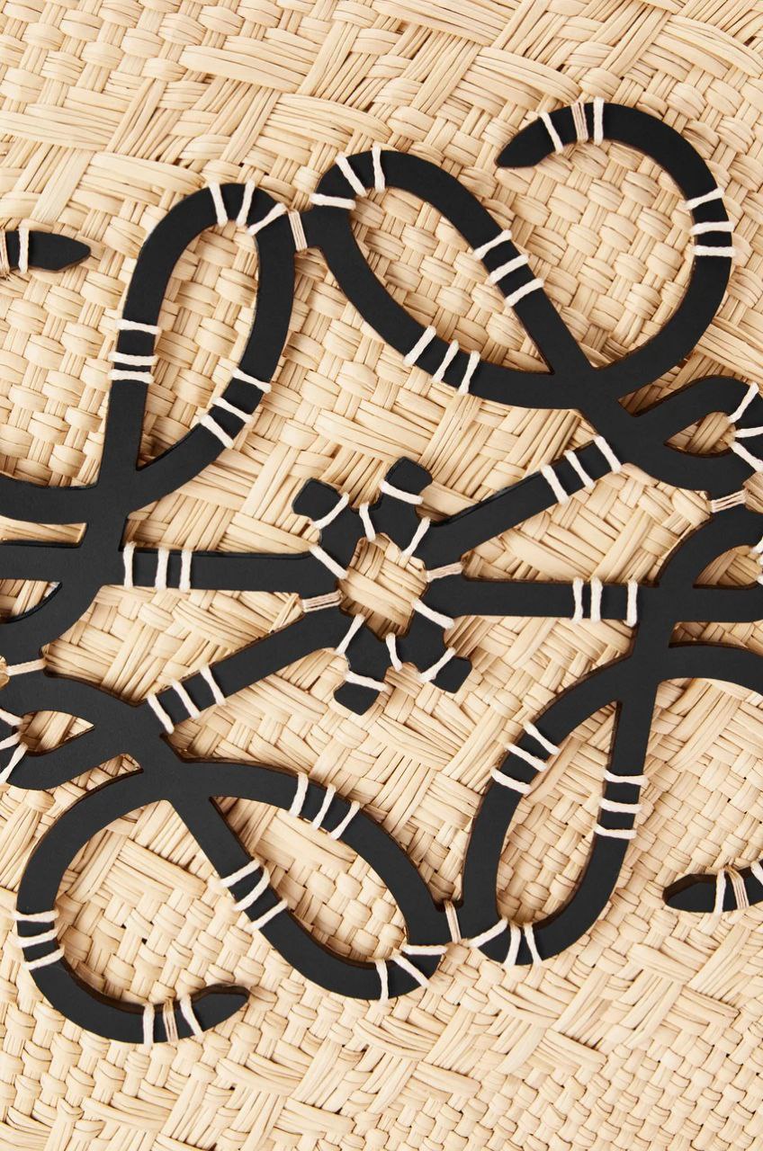 Medium Anagram Basket bag in iraca palm and calfskin
