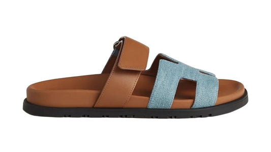 Hermès Chypre sandal 'bleu clair / naturel'