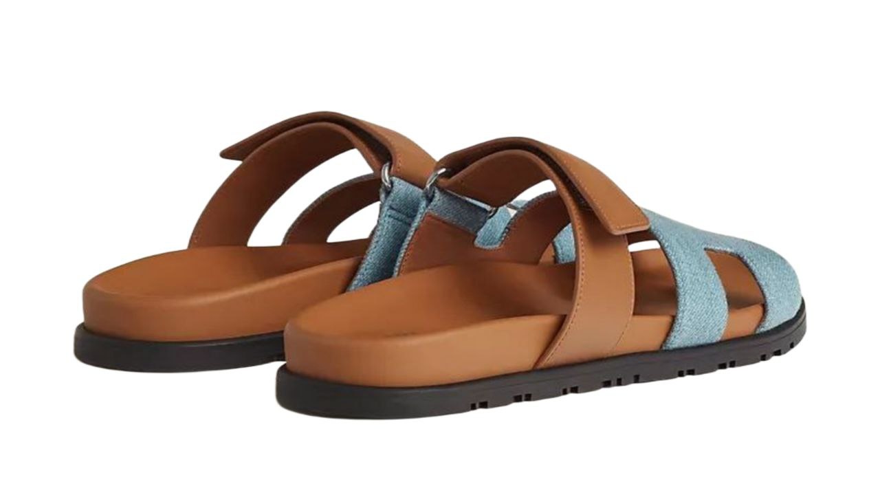 Hermès Chypre sandal 'bleu clair / naturel'
