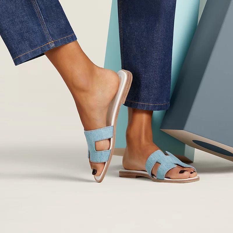 Hermès Oran sandal 'bleu clair'