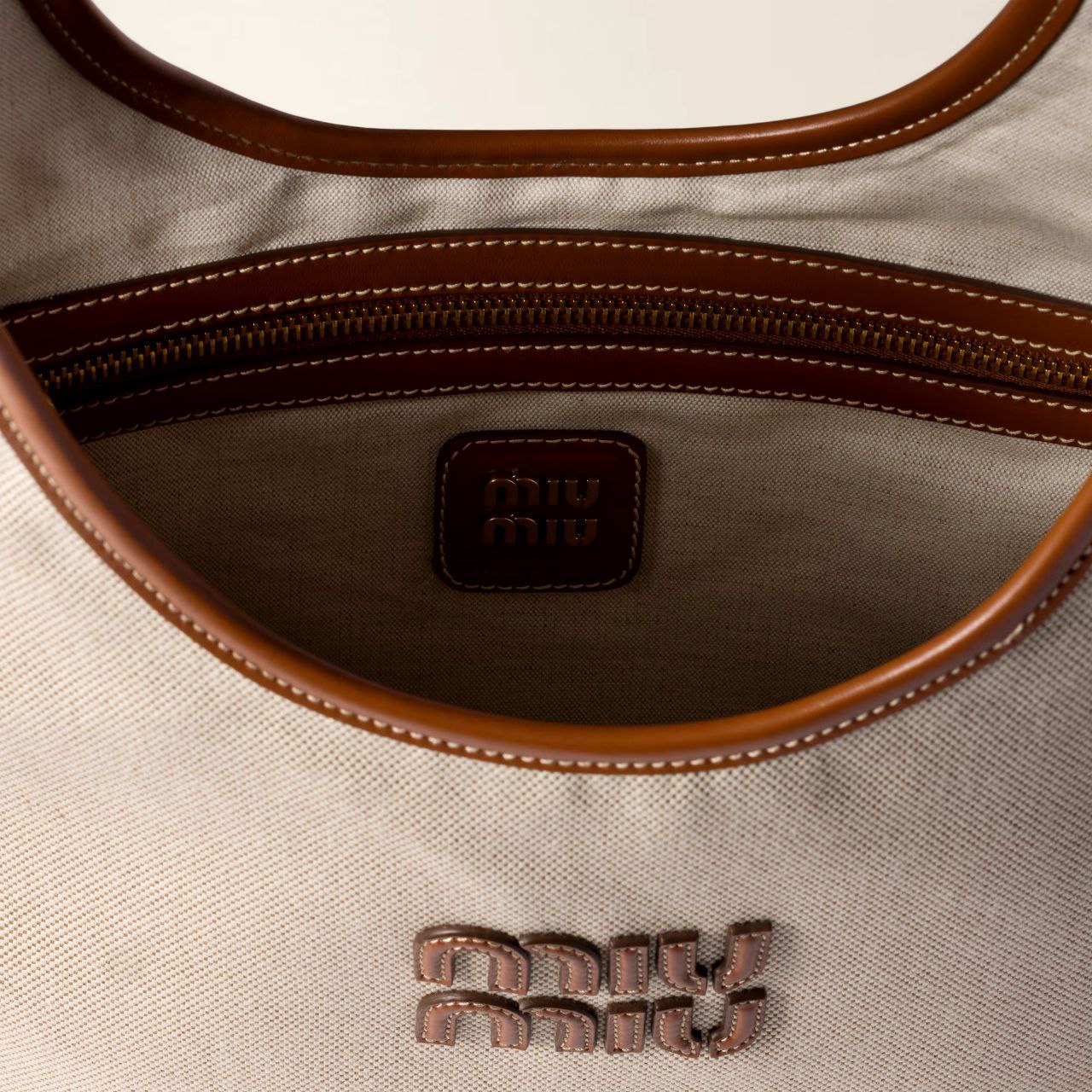 miu miu IVY canvas and leather bag