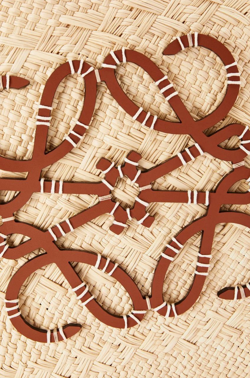 Medium Anagram Basket bag in iraca palm and calfskin