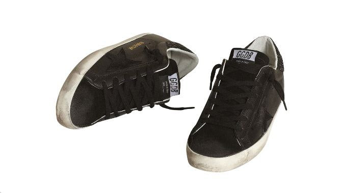 Golden Goose Super-star Black Glitter Heel