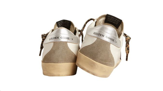 Golden Goose Super-star White burgunbdy glitter star